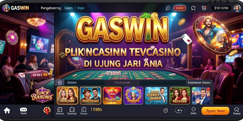 Screenshot GASWIN menampilkan dealer langsung dan tabel permainan Live Casino.