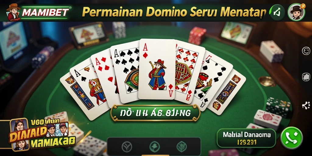Tampilan gameplay seru MAMIBET untuk permainan Domino.