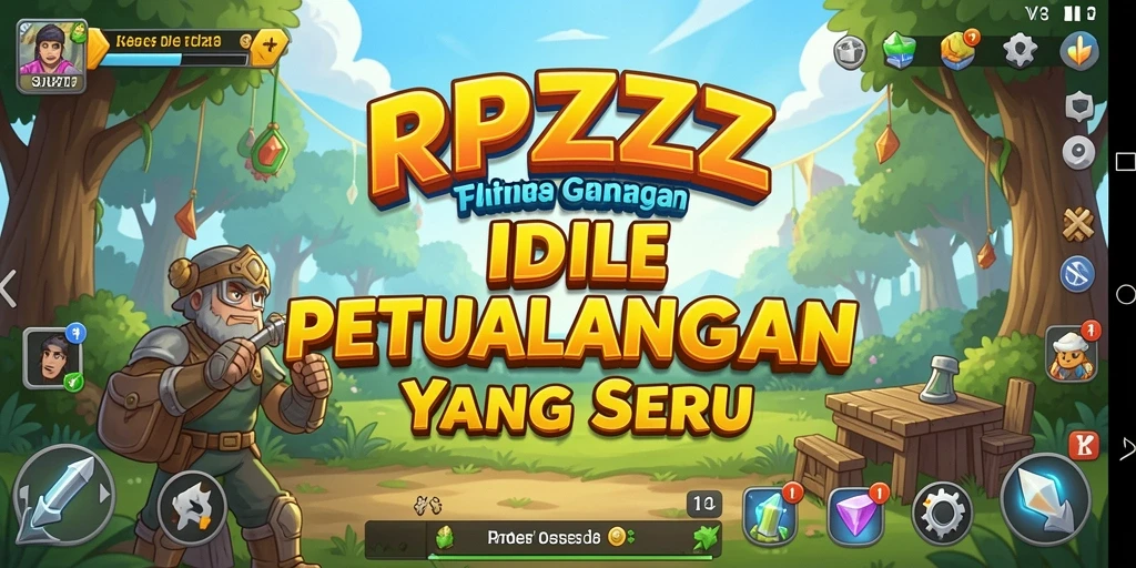 Tampilan gameplay menarik dari RPZZZ yang penuh warna.